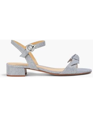 Alexandre Birman Clarita 30 Bow-Detailed Lamé Sandals - White