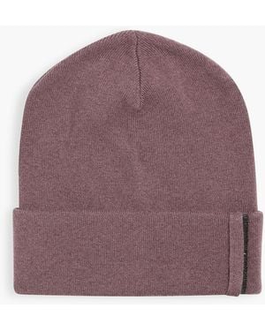 Brunello Cucinelli Bead-embellished Cashmere Beanie - Purple