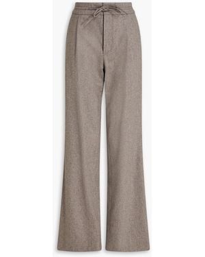 Loulou de Saison Harlem Pleated Wool-Blend Straight-Leg Trousers - Grey