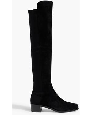 Stuart Weitzman Reserve Suede And Microstretch Over-The-Knee Boots - Black