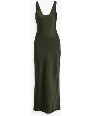 Anine Bing Camille Silk-Charmeuse Maxi Dress - Green
