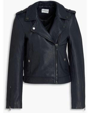 Claudie Pierlot Leather Biker Jacket - Blue