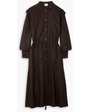 NINETY PERCENT Nemulus Belted Tm Lyocell Midi Shirt Dress - Brown