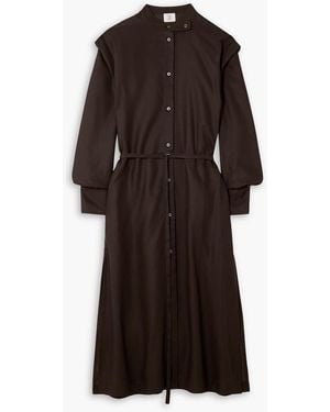 NINETY PERCENT Nemulus Belted Tm Lyocell Midi Shirt Dress - Brown