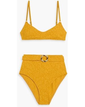 Zimmermann Bikini aus stretch-jacquard mit gürtel - Orange