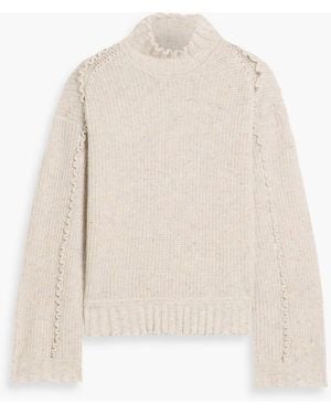Autumn Cashmere Donegal Cashmere Turtleneck Sweater - White