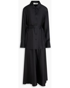 Rohe Silk-twill Midi Shirt Dress - Black