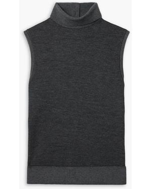 Proenza Schouler Sandrine Ribbed Cotton-Blend Turtleneck Tank - Black
