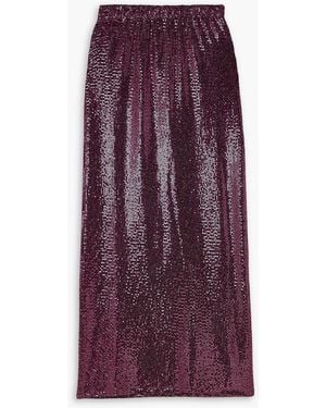 Dodo Bar Or Lidiya Sequined Stretch-tulle Maxi Skirt - Purple
