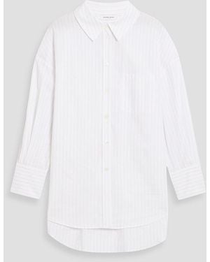 Anine Bing Mika Striped Cotton-Poplin Shirt - White