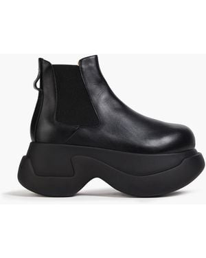 Marni Leather Platform Chelsea Boots - Black
