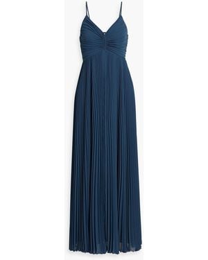 Diane von Furstenberg Ima Pleated Chiffon Maxi Dress - Blue