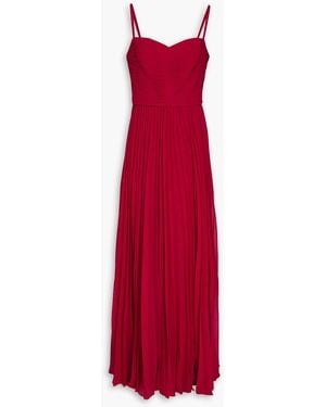 Zac Posen Pleated Chiffon Gown - Red