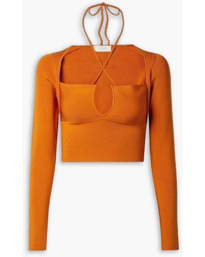 LAPOINTE Verkürztes oberteil aus rippstrick mit cut-out - Orange