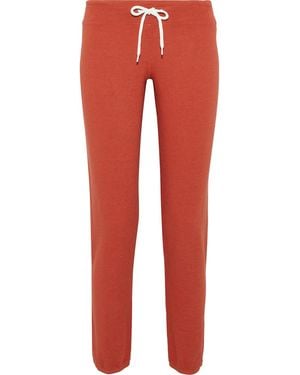 Monrow Cropped French Terry Track Pants - Red
