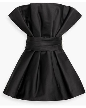 retroféte Annette Strapless Satin-Twill And Crepe Mini Dress - Black