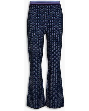 Diane von Furstenberg Ashdon Jacquard-Knit Flared Pants - Blue