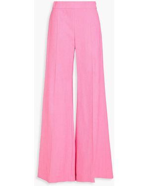 Carolina Herrera Twill Wide-Leg Trousers - Pink
