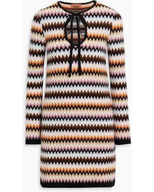 Missoni Jacquard-Knit Wool Mini Dress - Orange