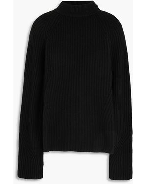 LeKasha Pullover aus geripptem kaschmir mit mock-neck-kragen - Schwarz
