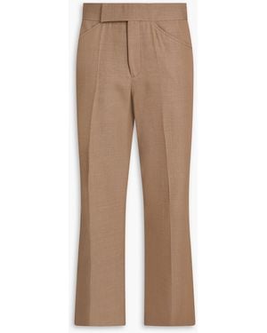 Victoria Beckham Wool Kick-Flare Pants - Natural