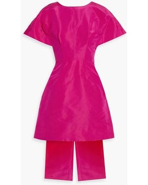 Carolina Herrera Bow-Detailed Silk-Faille Mini Dress - Pink