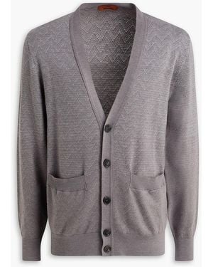 Missoni Cotton And Wool-Blend Cardigan - Grey