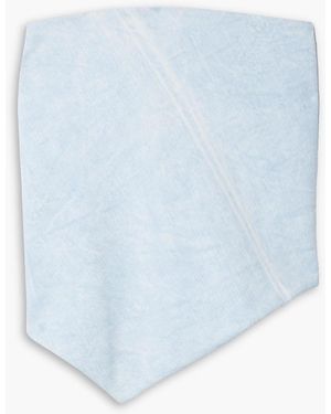 Tibi Strapless Tie-back Asymmetric Denim Top - Blue
