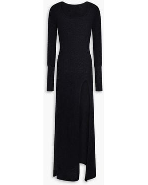 Jacquemus Brushed Ribbed-Knit Maxi Dress - Black
