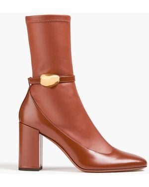 Zimmermann Eliot Glossed And Stretch-Leather Sock Boots - Brown
