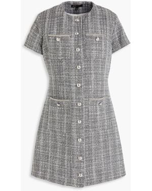 Maje Embellished Tweed Dress - Grey