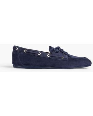 Stuart Weitzman Tinsley Suede Boat Shoes - Blue