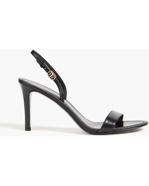 Tory Burch Leather Slingback Sandals - Metallic