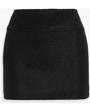 Another Tomorrow Wool Mini Skirt - Black