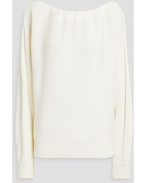 Helmut Lang Gathered Cotton-blend Sweater - White
