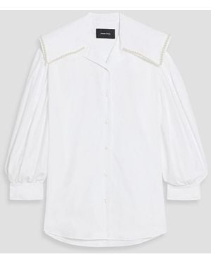 Simone Rocha Faux Pearl-Embellished Cotton-Poplin Shirt - White