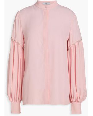 Erdem Embellished Crepe De Chine Blouse - Pink