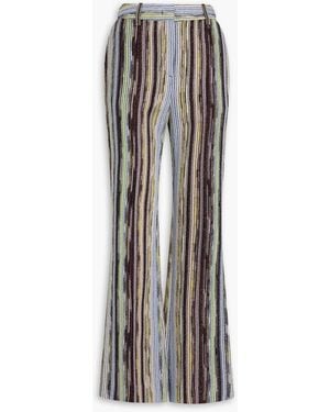 Missoni Metallic Striped Crochet-Knit Straight-Leg Trousers - Multicolour