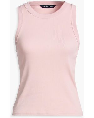 Veronica Beard Jordyn Stretch-pima Cotton-jersey Tank - Pink