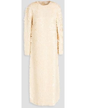 Zimmermann Sequined Silk-Organza Midi Dress - Natural