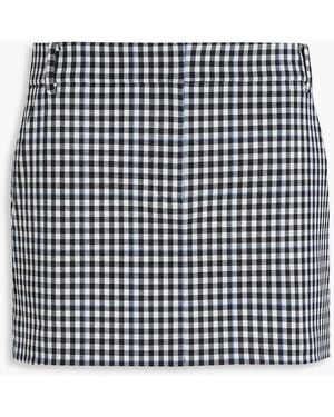 Tibi Gingham Twill Mini Skirt - Black