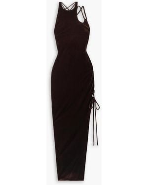 Monse Cutout Lace-up Velvet Maxi Dress - Black