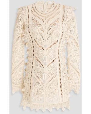 Zimmermann Crocheted Cotton-Blend Mini Dress - Natural