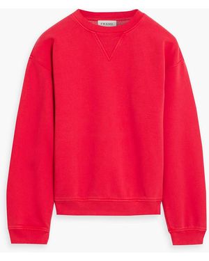 FRAME Cotton-Blend Fleece Sweatshirt - Red