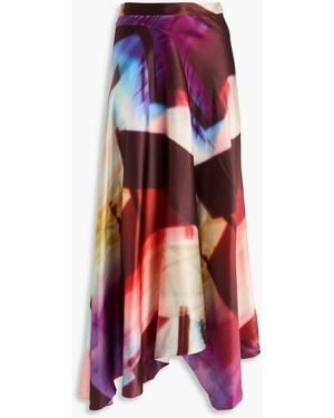 ROKSANDA Printed Silk-satin Maxi Skirt - Red