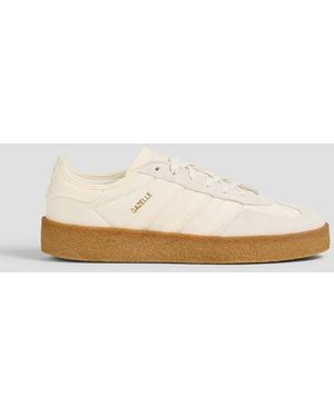 adidas Gazelle Jacquard And Suede Trainers - Natural