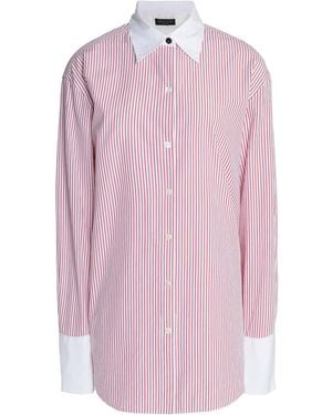 Rag & Bone Striped Cotton And Silk-Blend Poplin Shirt - Pink