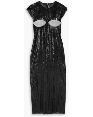 Christopher Kane The Goodbye Cutout Crystal-embellished Chainmail Midi Dress - Black
