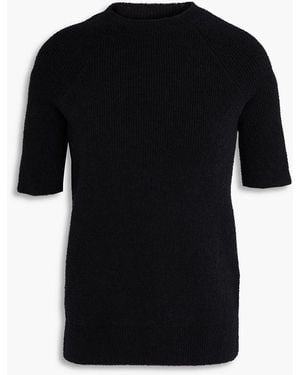 TOTEME Bouclé-knit Cotton-blend Top - Black