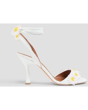 Malone Souliers Sandalen "mindy" aus leder mit floralen applikationen - Mettallic